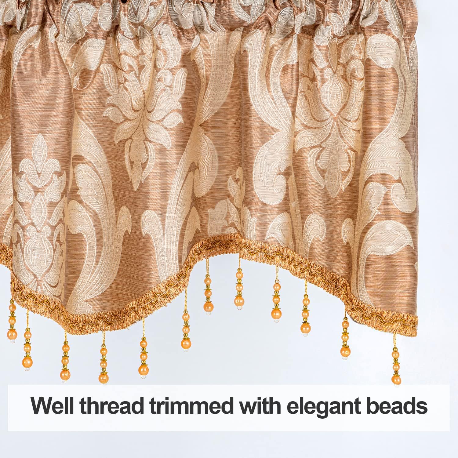 NAPEARL Scalloped Valance Curtains for Living Room and Kitchen Windows