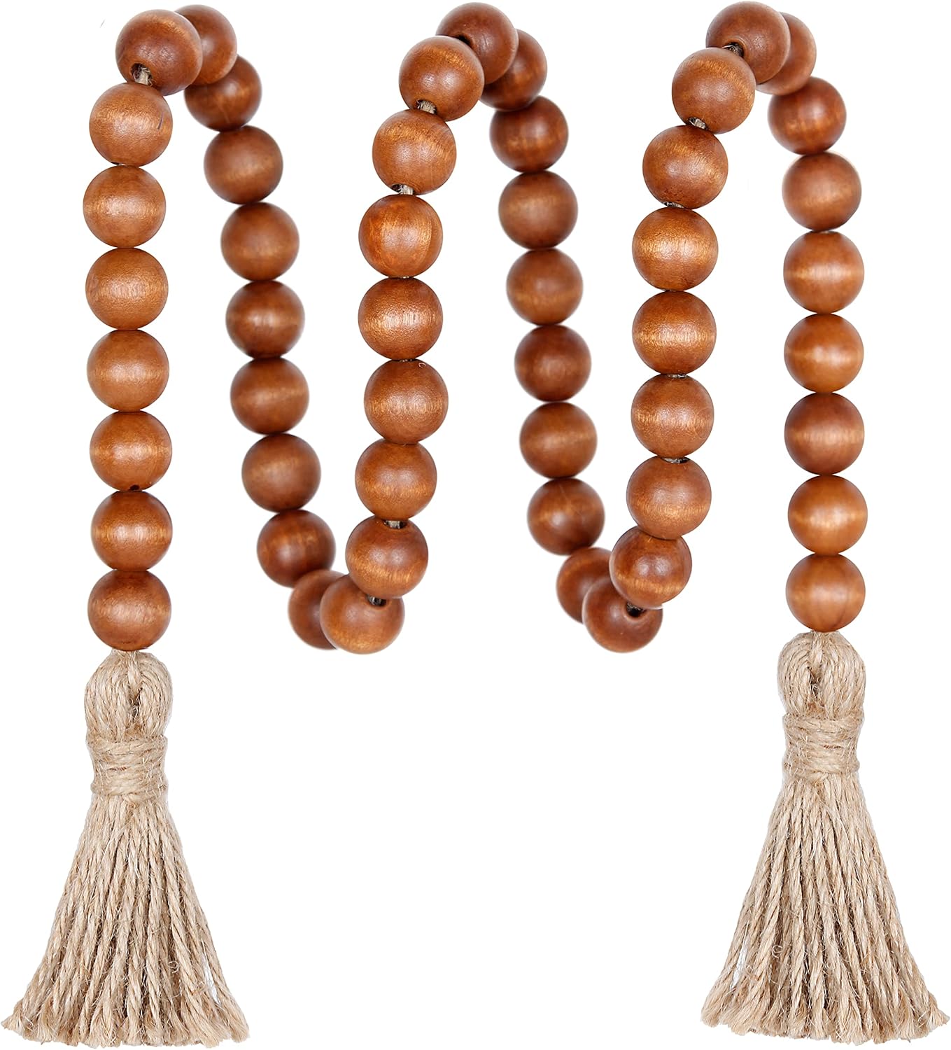 Meplait 39 Inch Wood Bead Garland with Tassels