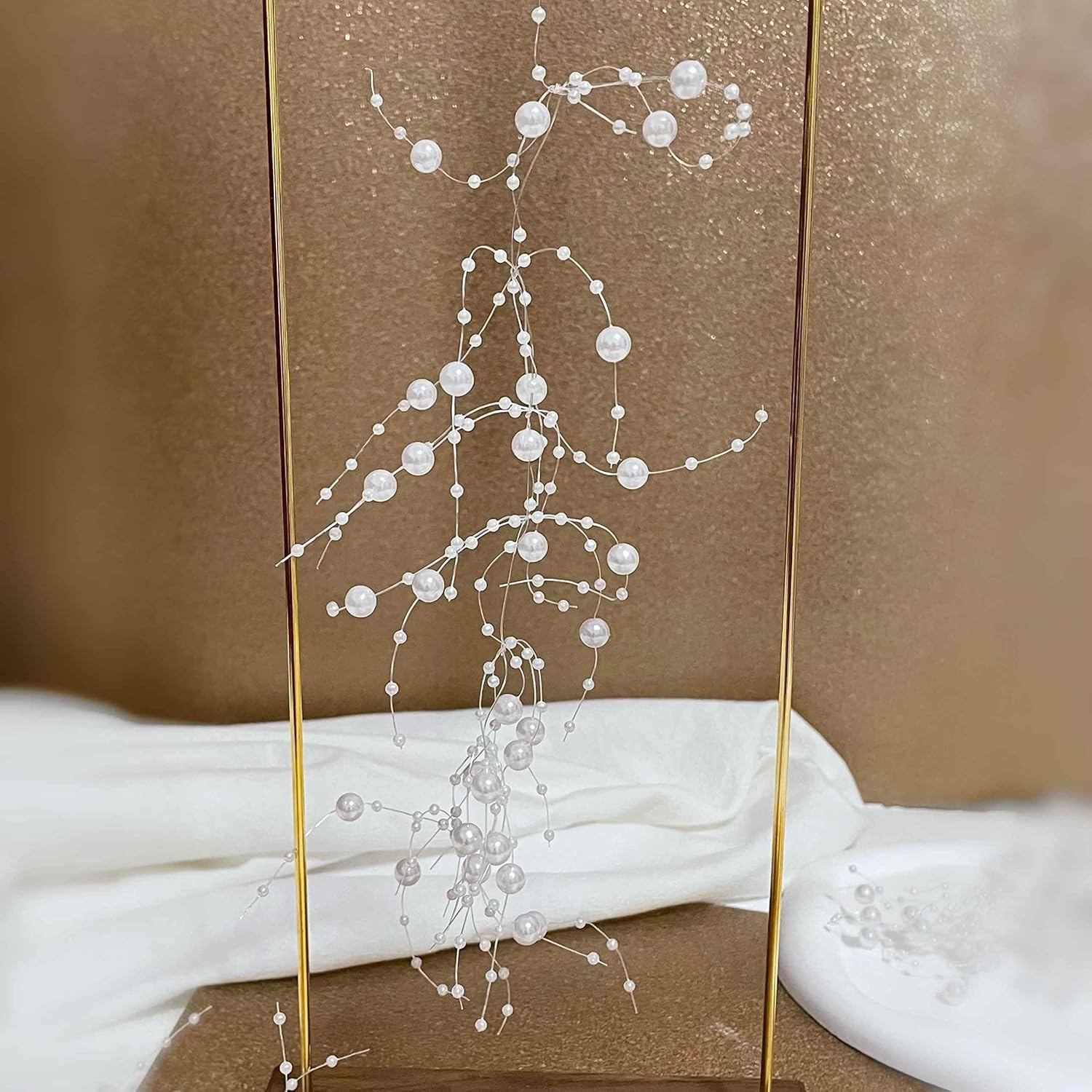 24Pcs White Pearl String for Floating Candles