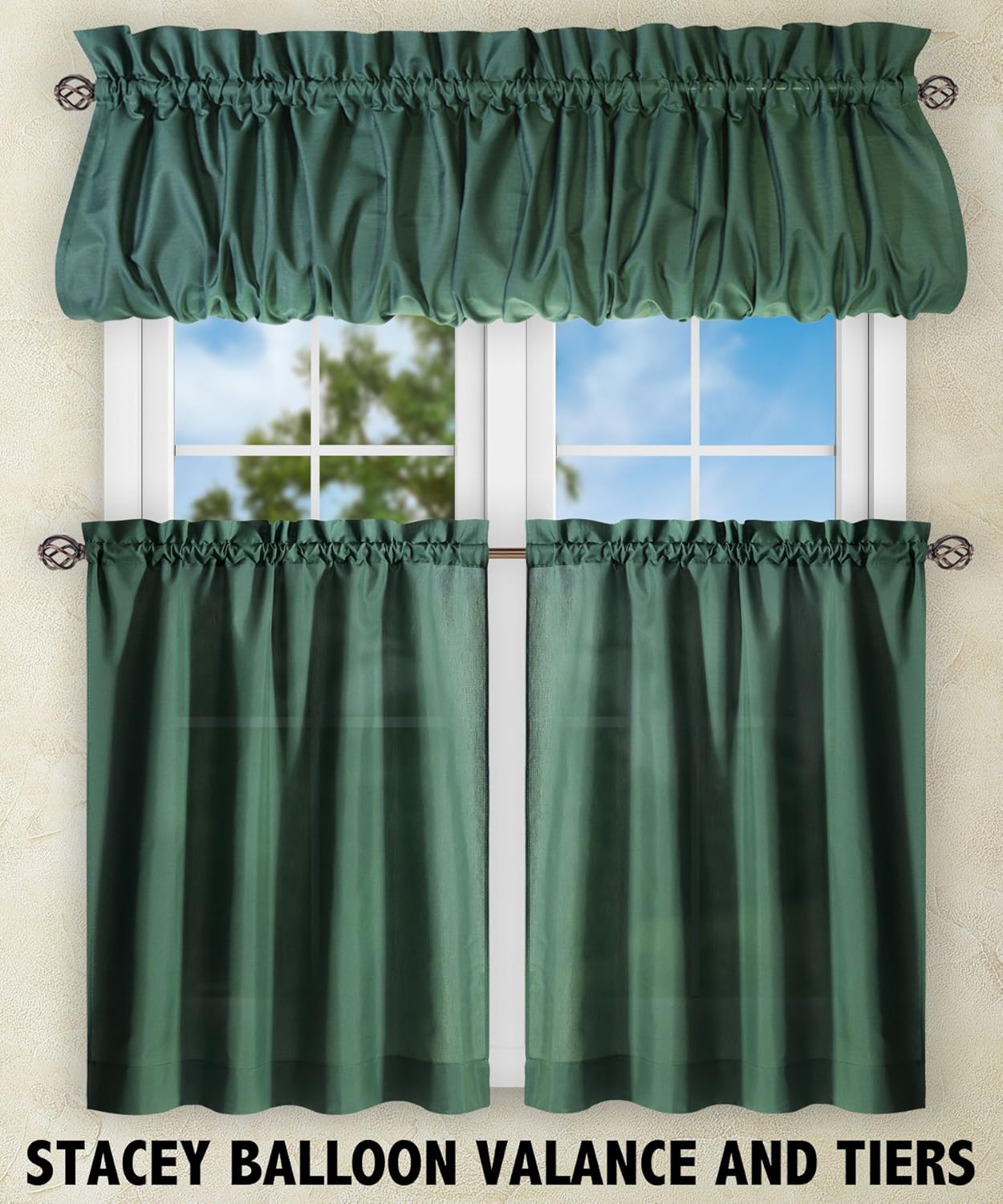 Simple Comfort Ellis 60x38 Inch Ruffled Swag Curtain in Harvest
