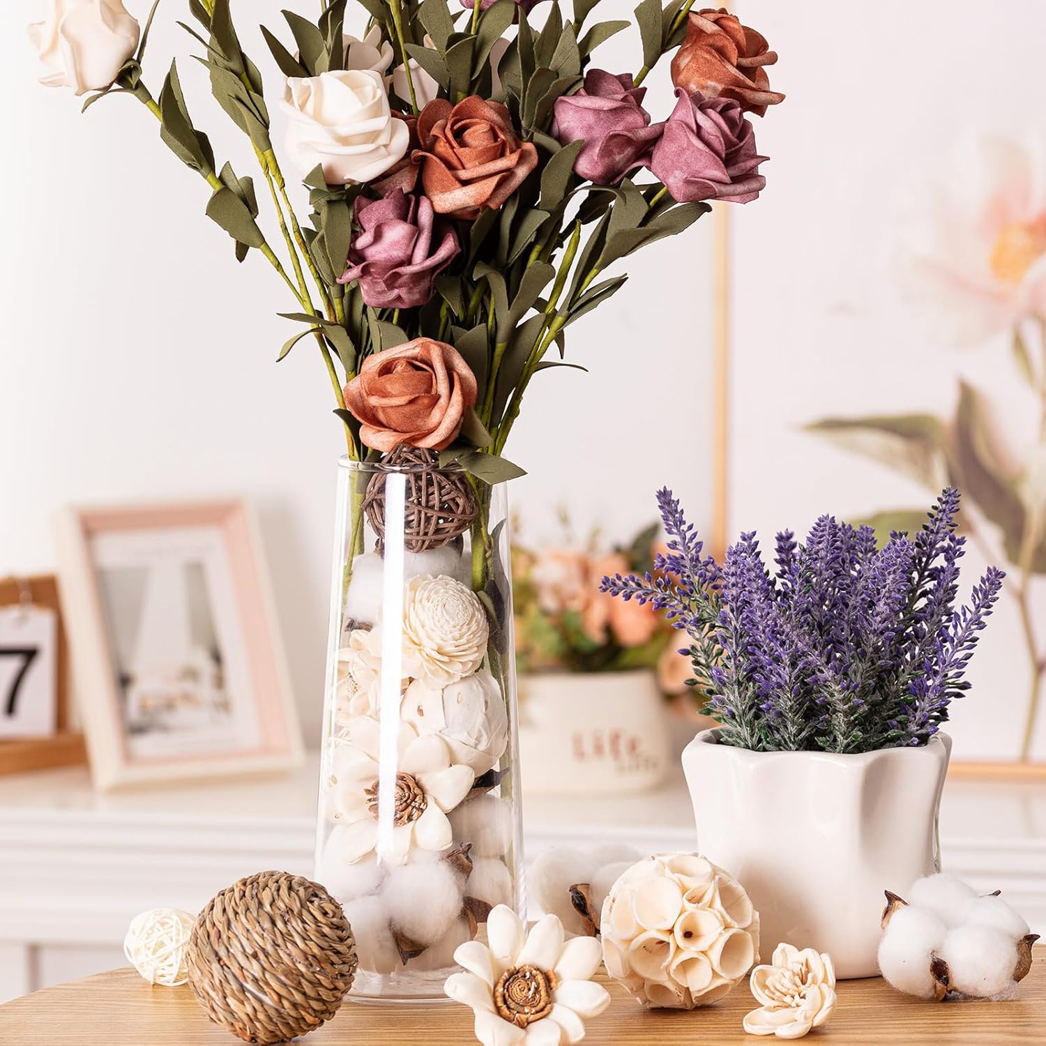 23Pcs Woven Rattan Decorative Balls for Vase Fillers