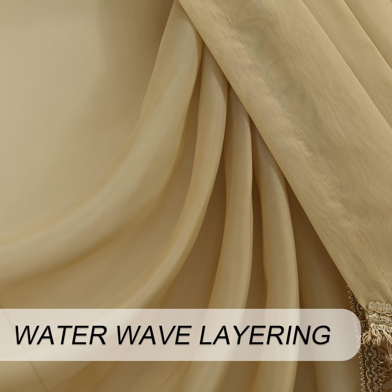 Waterfall Sheer Curtain Valance with Tassels for Bedroom and Living Room