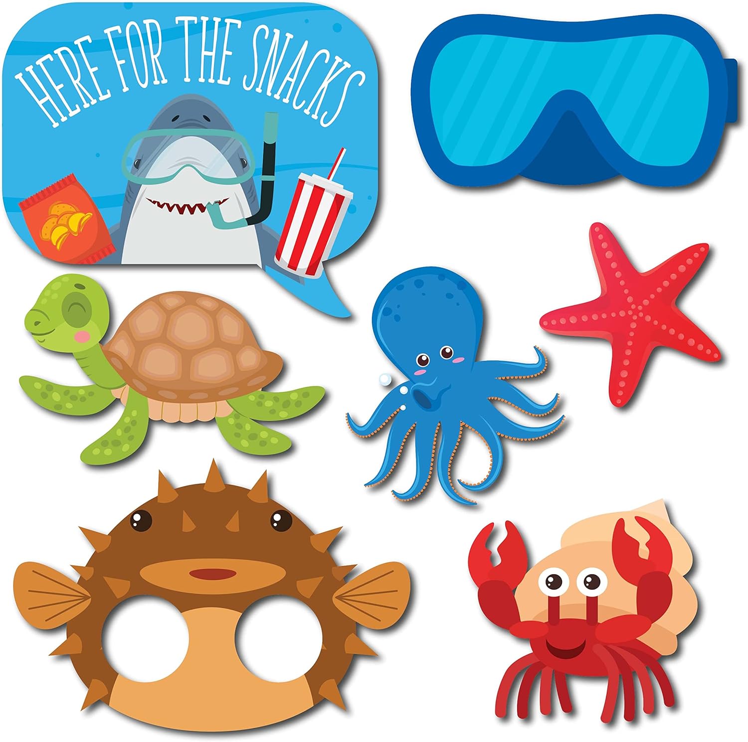 Under The Sea Photo Booth Props - 41 Piece Ocean Party Kit