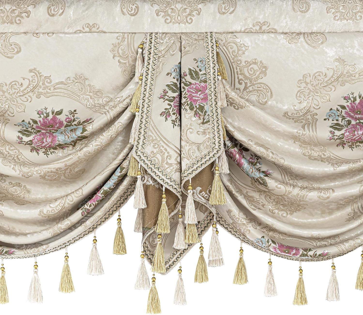 Loom And Mill Luxury Waterfall Valance Valance With Tassels