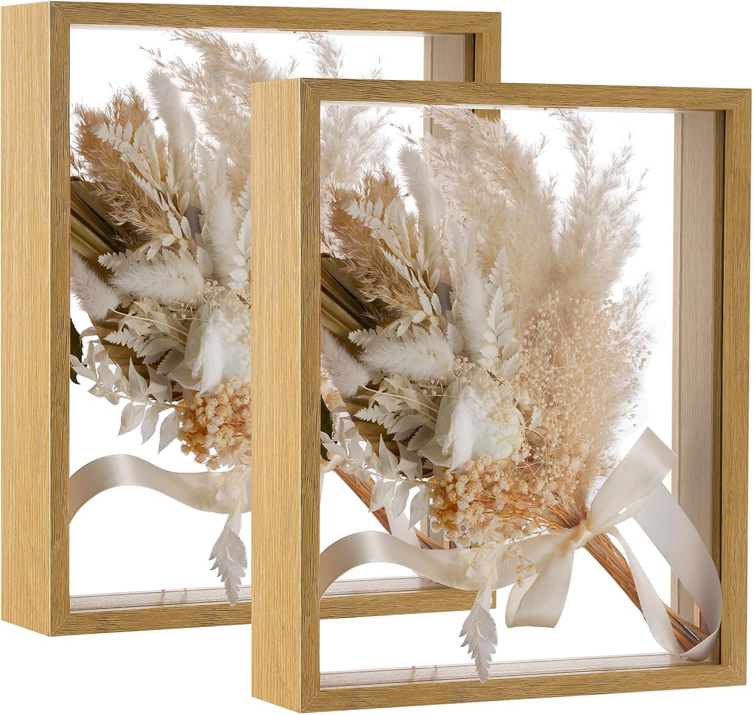 2 Pack Floating Picture Frame for Dried Flowers and Plants