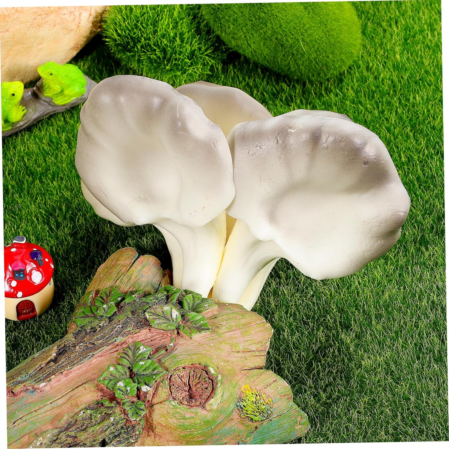 Lifelike Simulation Fake Mushroom Figurine 4-Inch Oyster Mushroom Decor
