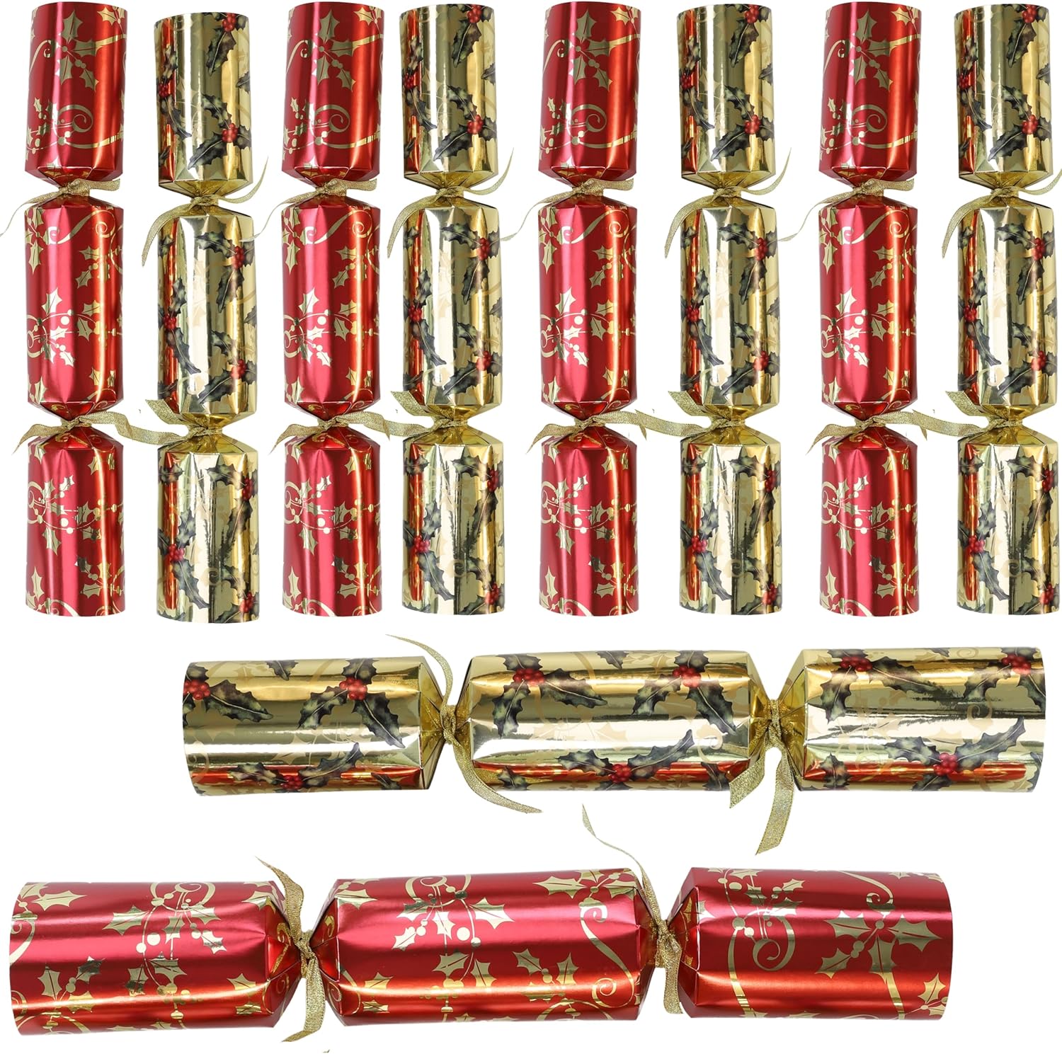 Toyland Pack of 10 Red and Gold Holly Tree Christmas Party Favors