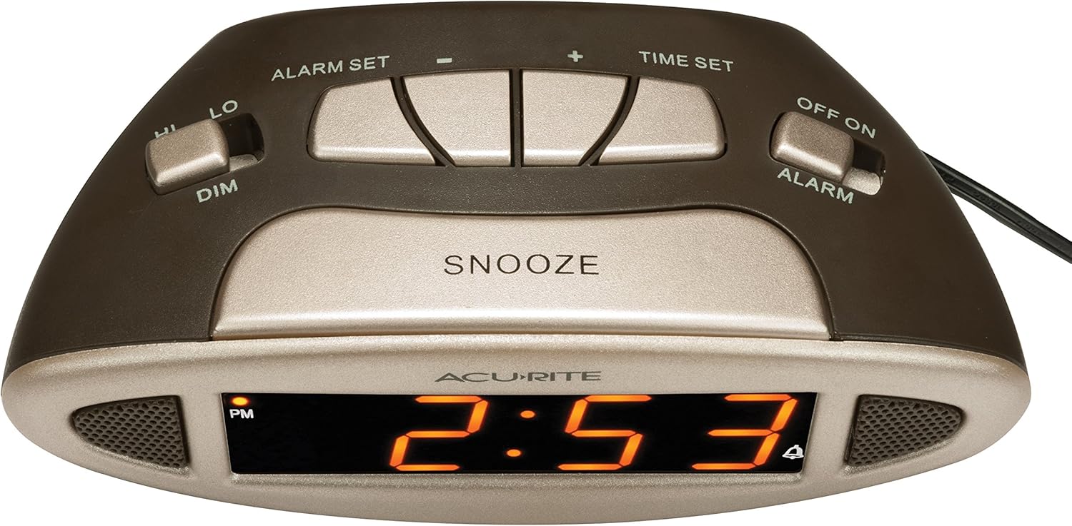 AcuRite 13027A Digital Alarm Clock Black
