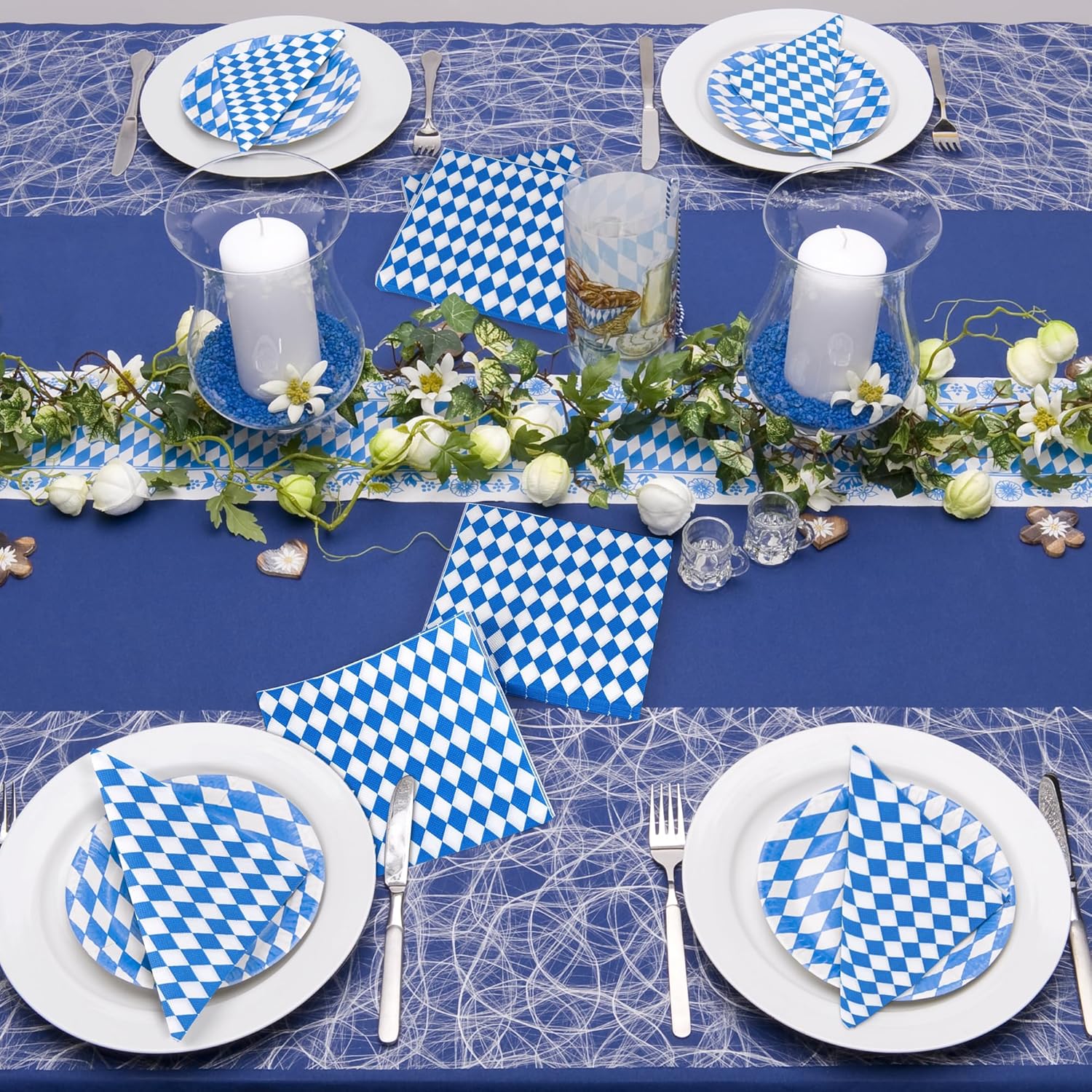 Aodaer 48 Piece Oktoberfest Napkin Set 13x13 Inches