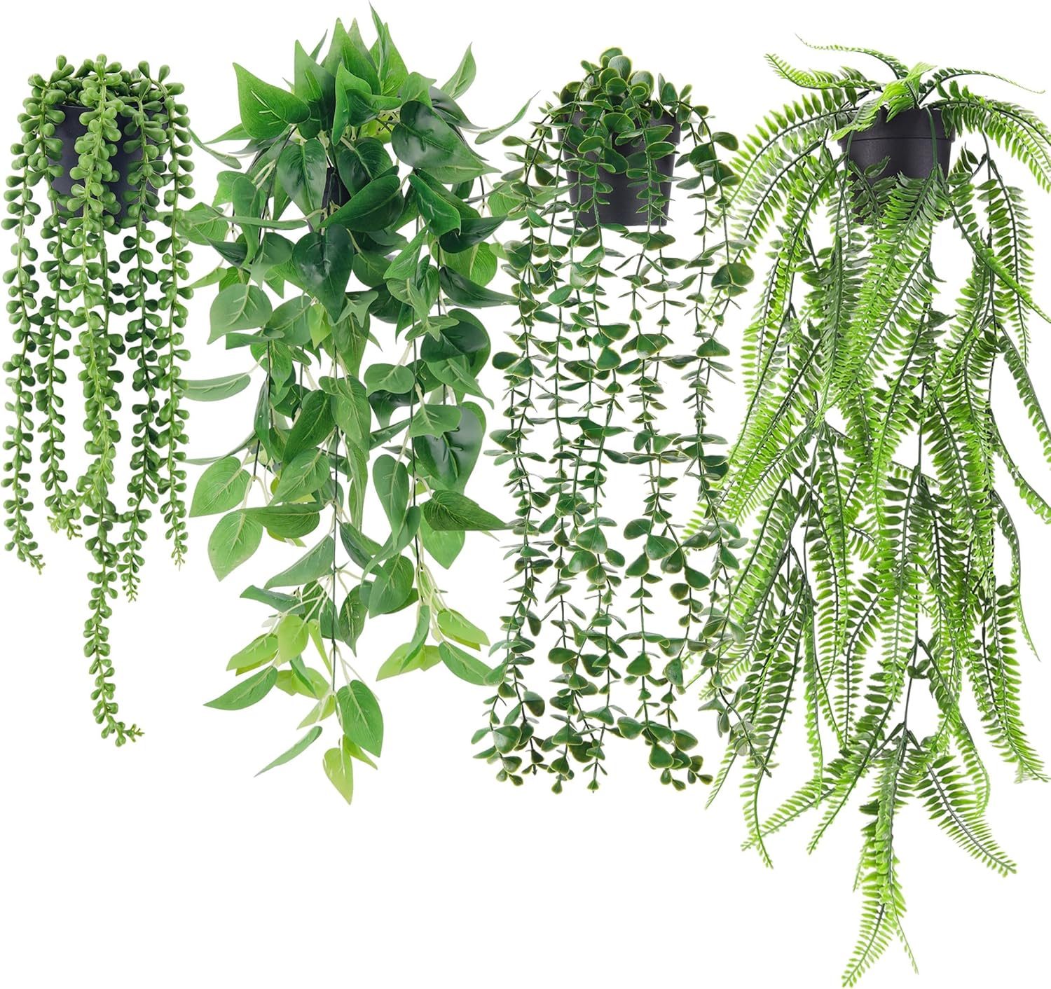 Der Rose 4Pcs Artificial Hanging Plants Set