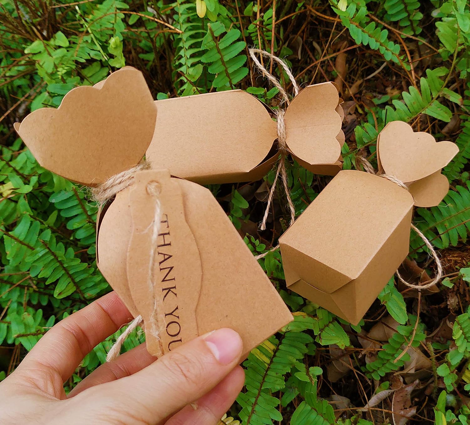 Lontenrea 50 Pcs Candy Boxes with Twine and Cards