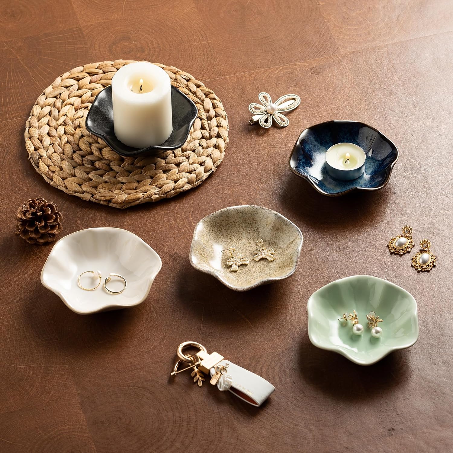 BEUNAIZER Candle Holder for Pillar Candles White