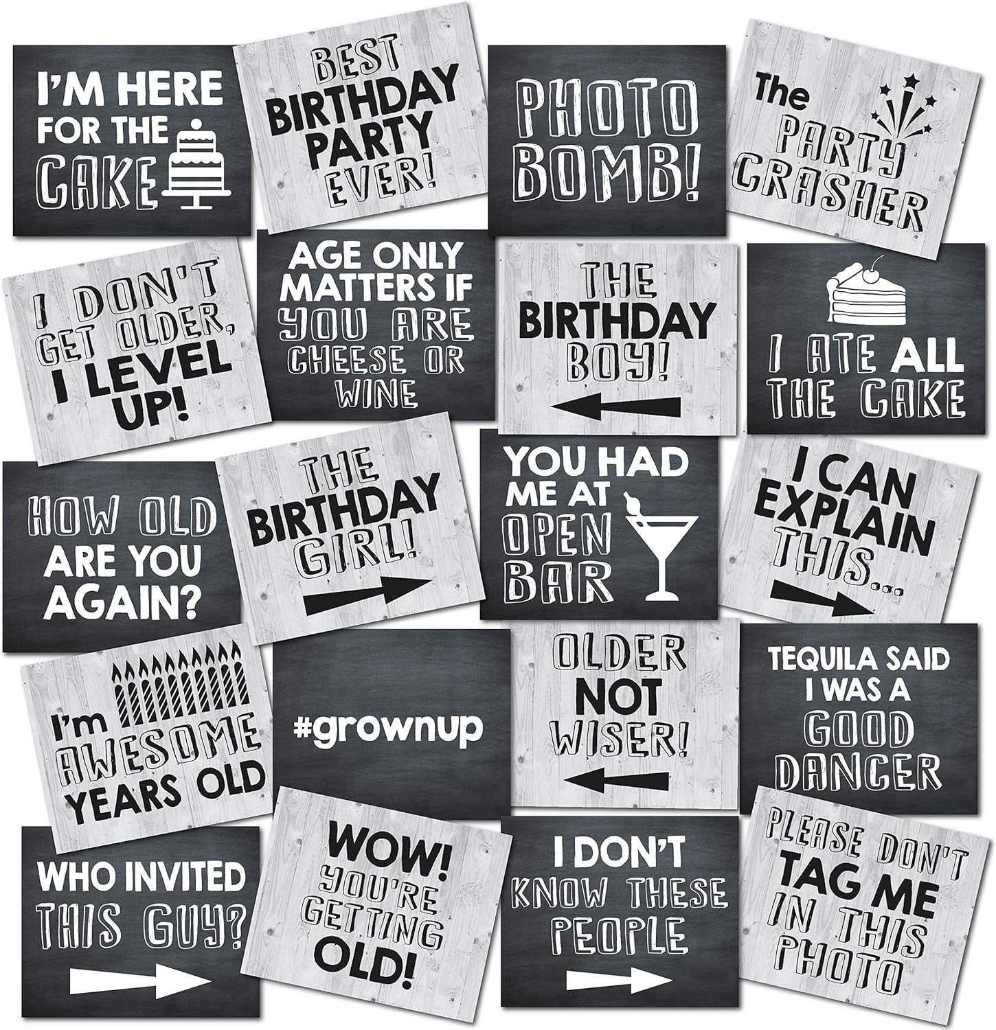 Birthday Photo Booth Props 20 Designs Funny Adult