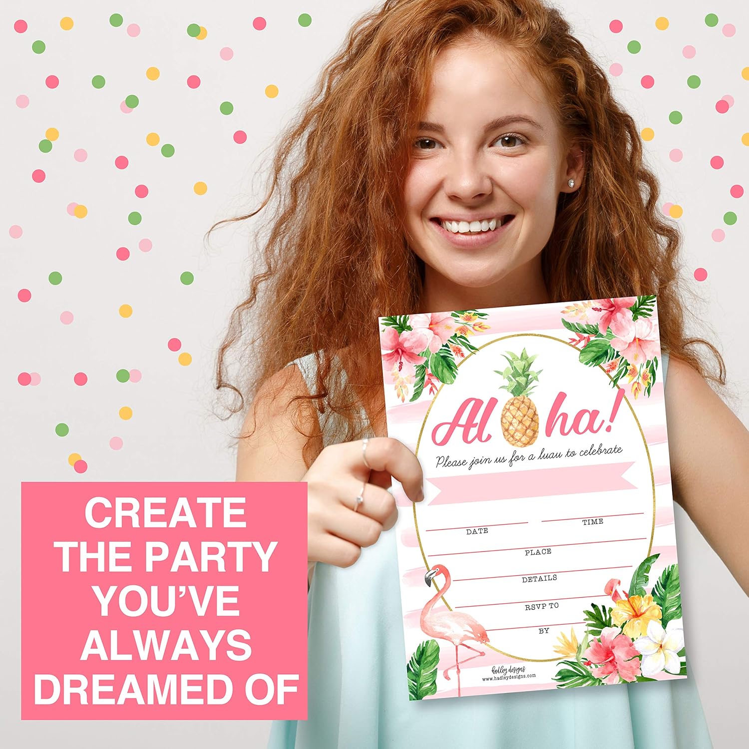 Hadley Designs Pool Party Invites for Girls and Kids