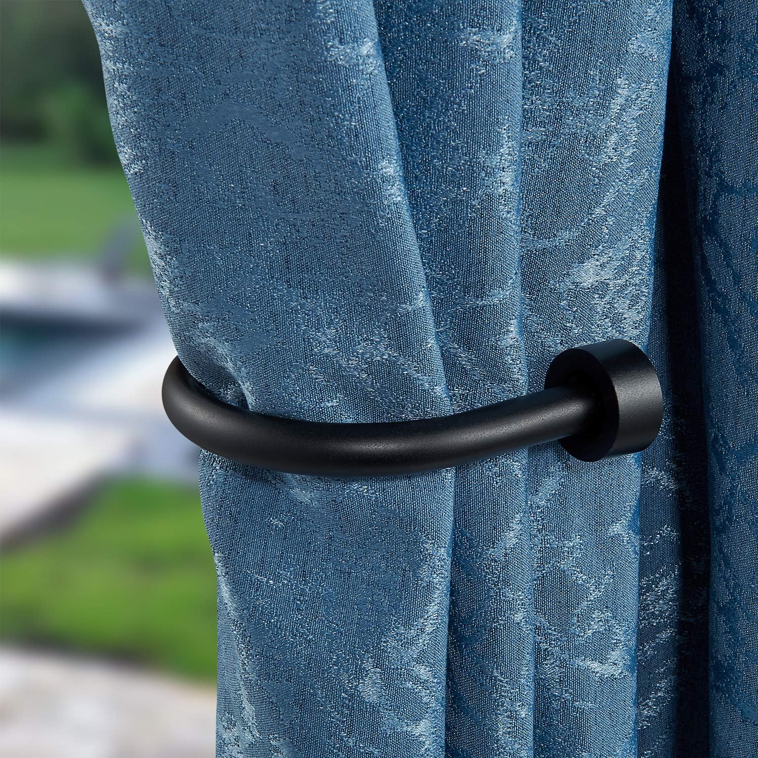 Mayrhyme Drapery Holdback Set of 2 Matte Black