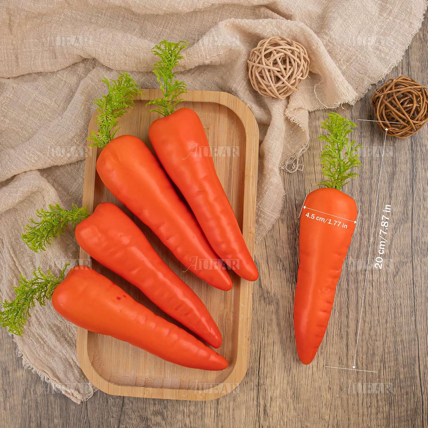 AUEAR 5 Pack Artificial Carrots Decor