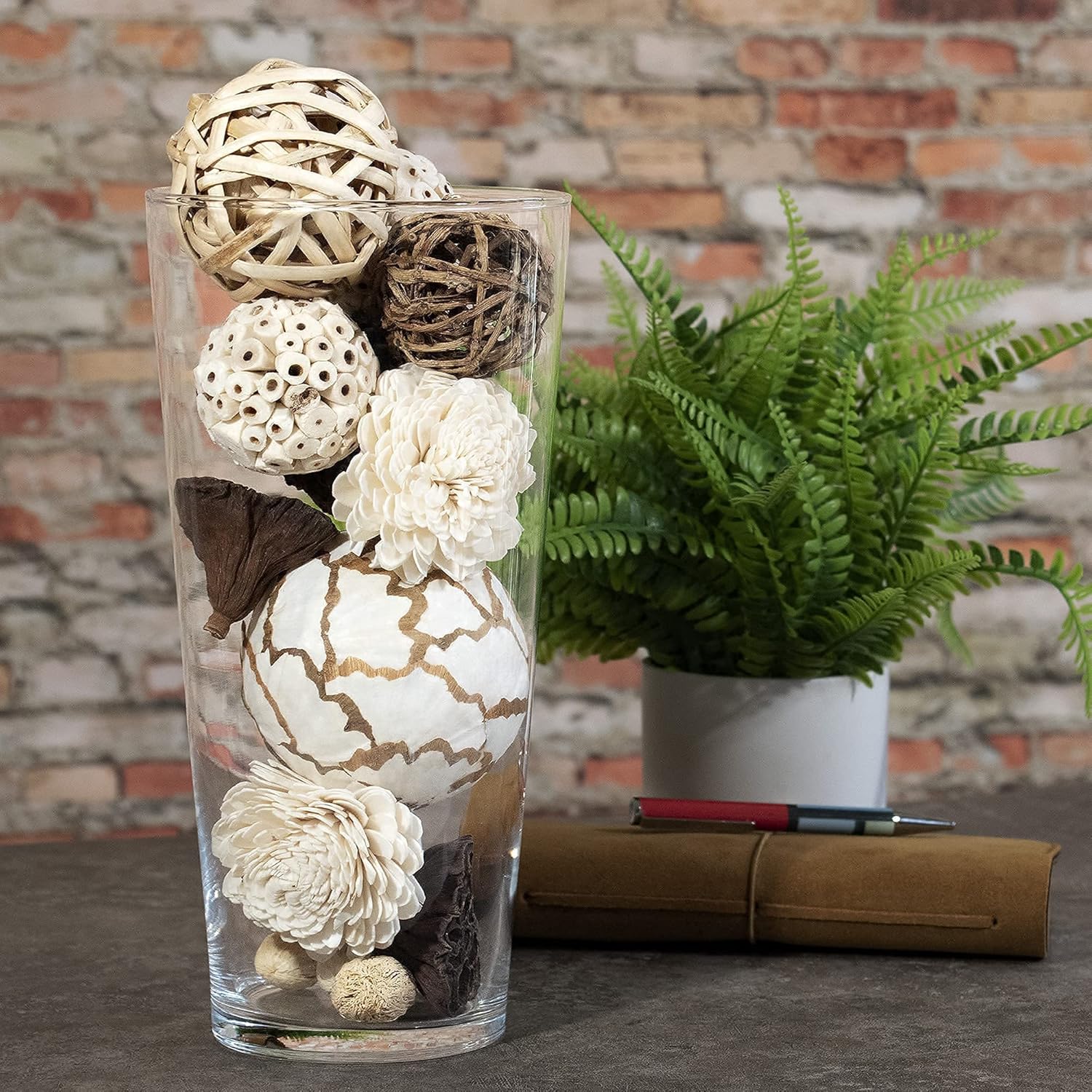 ANDALUCA Natural Tones Decorative Balls for Vases and Bowls