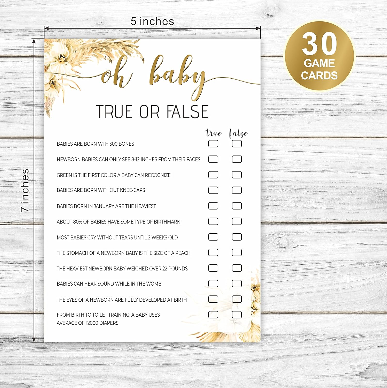 Boho Baby Gender Reveal Game Cards Set