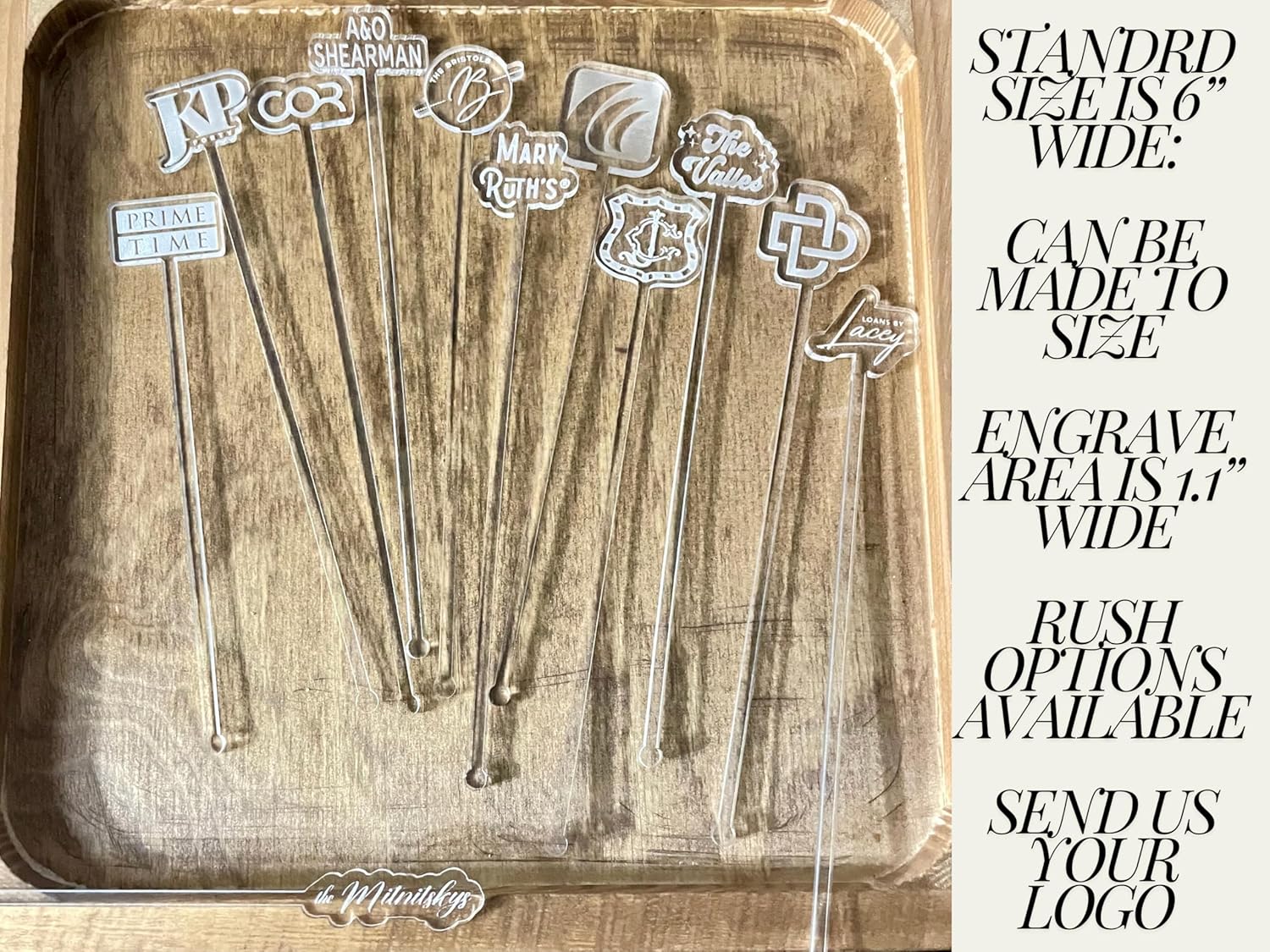 25pc Personalized Drink Stirrers Custom Name Stir Sticks