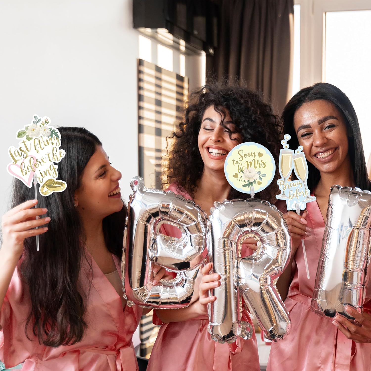 Cheerland 18 Pcs Pastel Gold Bridal Shower Photo Props