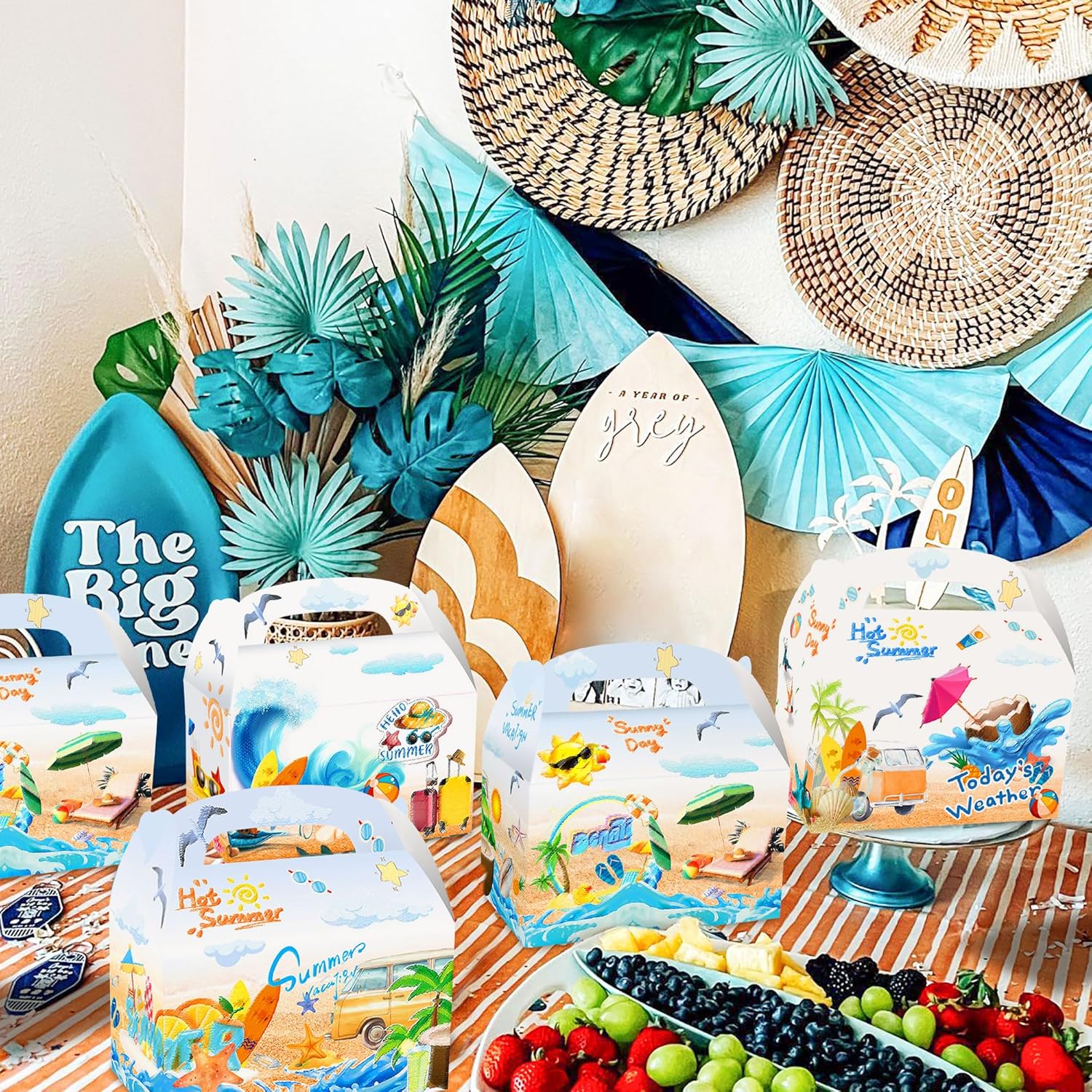 JeVenis Surf Party Favor Boxes Set of 12