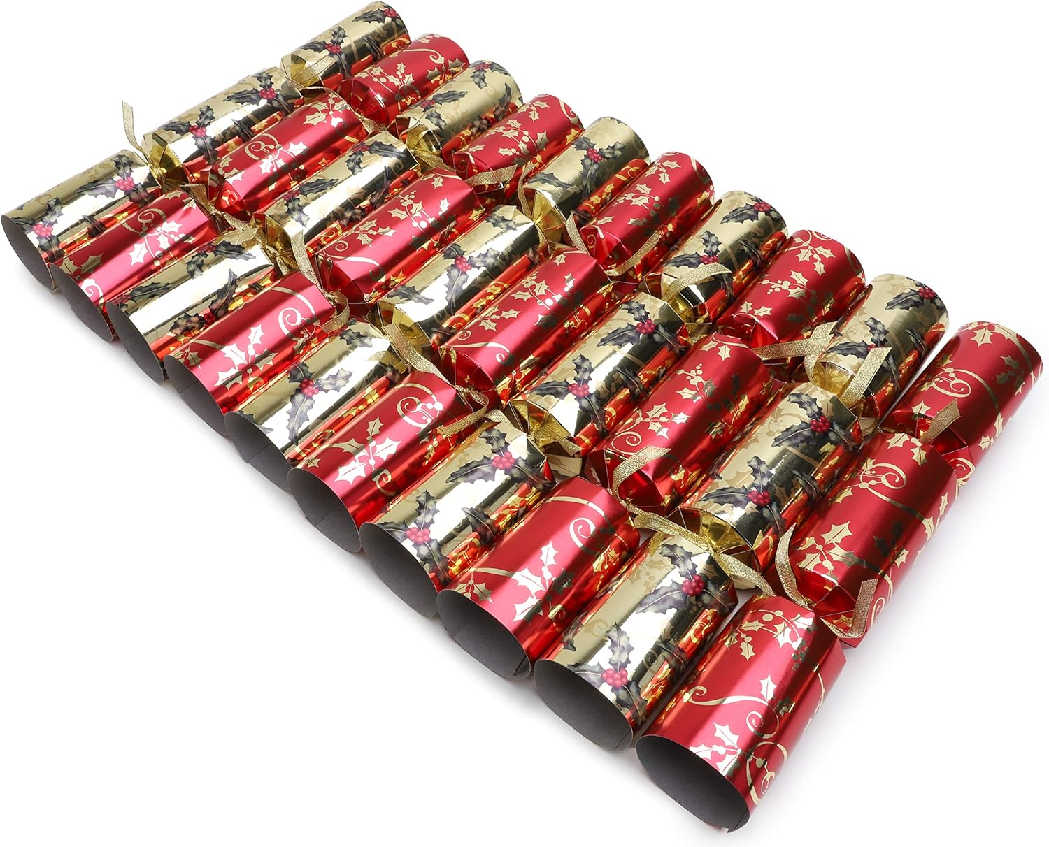 Toyland Pack of 10 Red and Gold Holly Tree Christmas Party Favors