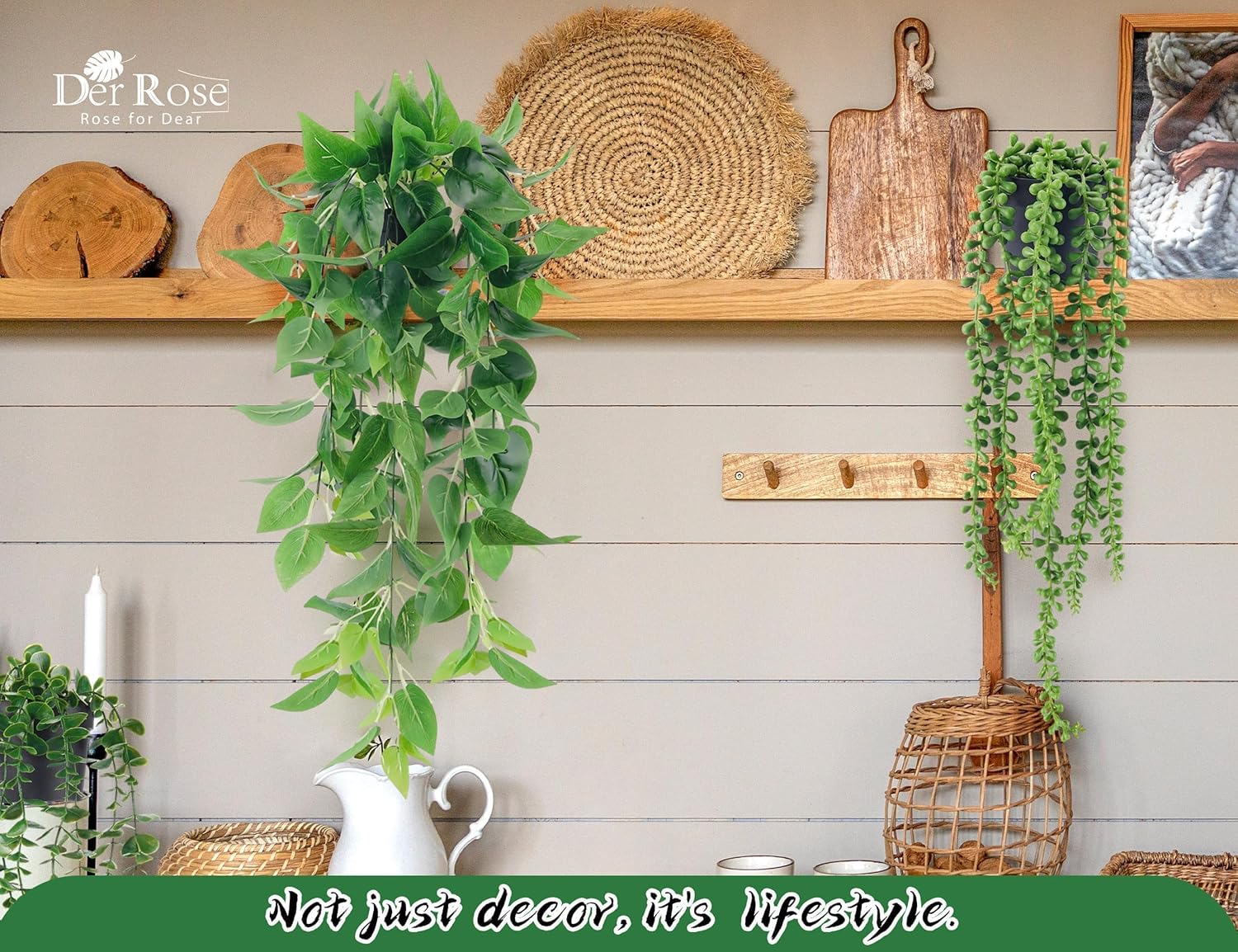 Der Rose 4Pcs Artificial Hanging Plants Set