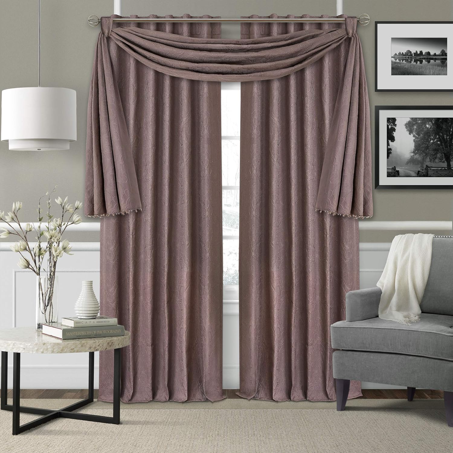 Elrene Home Fashions Leila Matelasse Beaded Valance