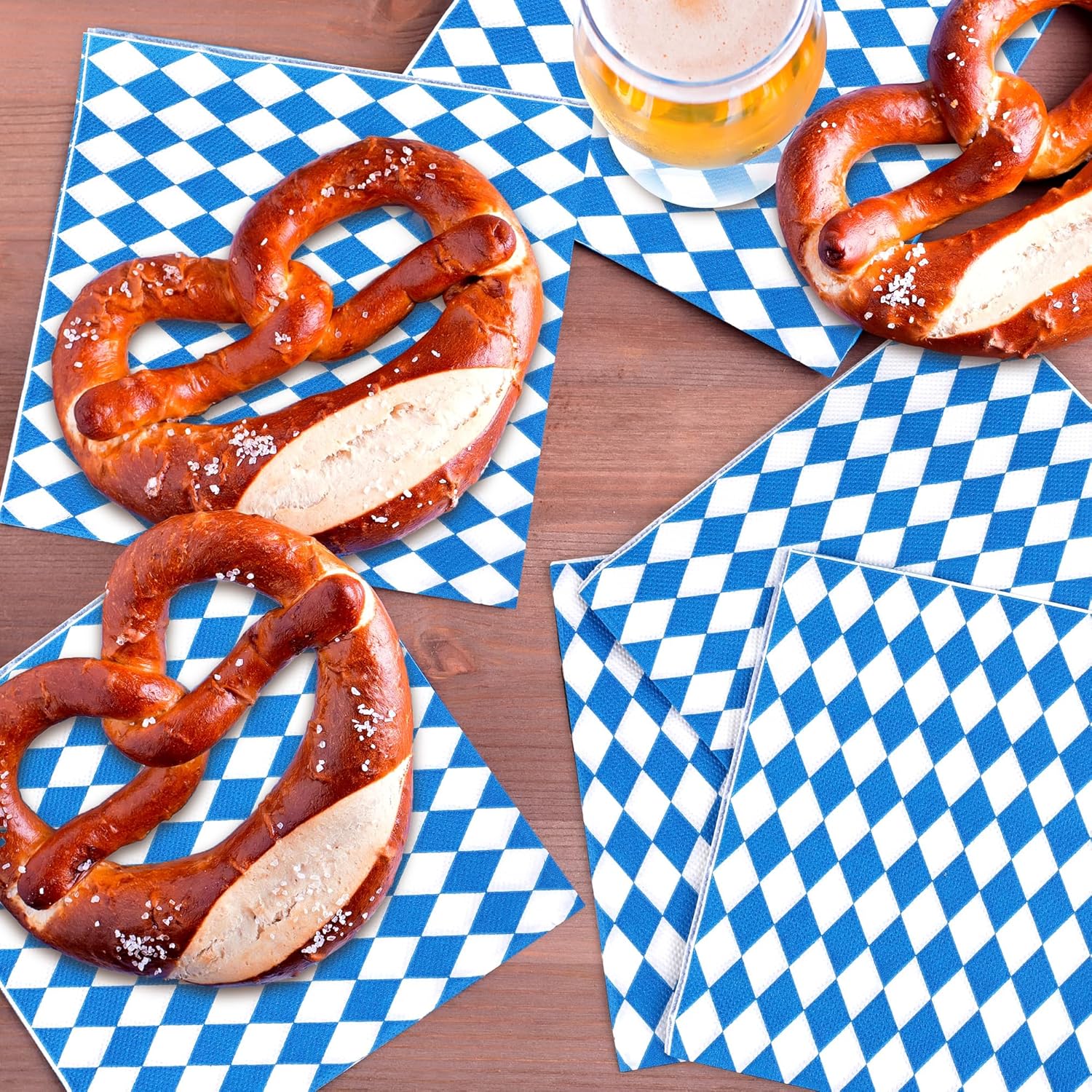 Aodaer 48 Piece Oktoberfest Napkin Set 13x13 Inches