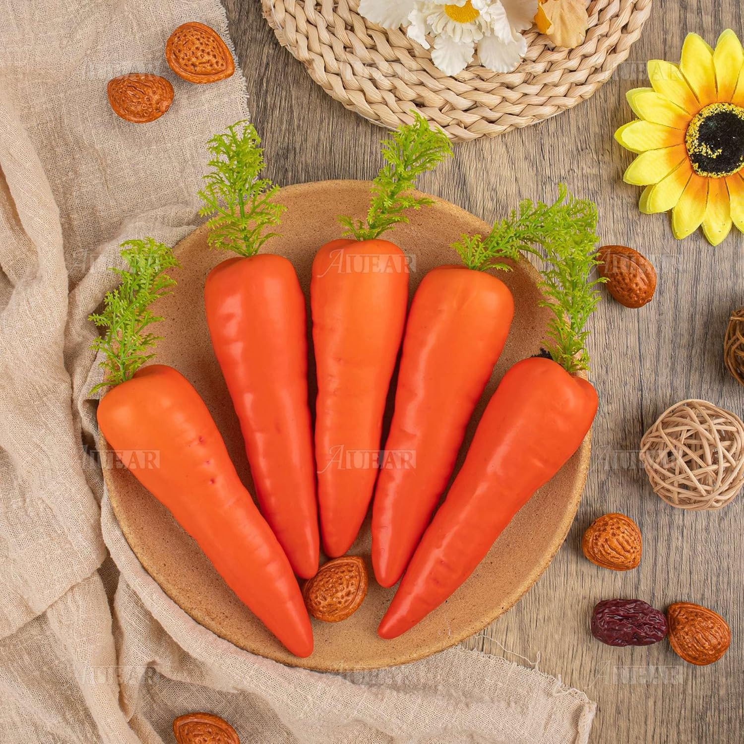 AUEAR 5 Pack Artificial Carrots Decor