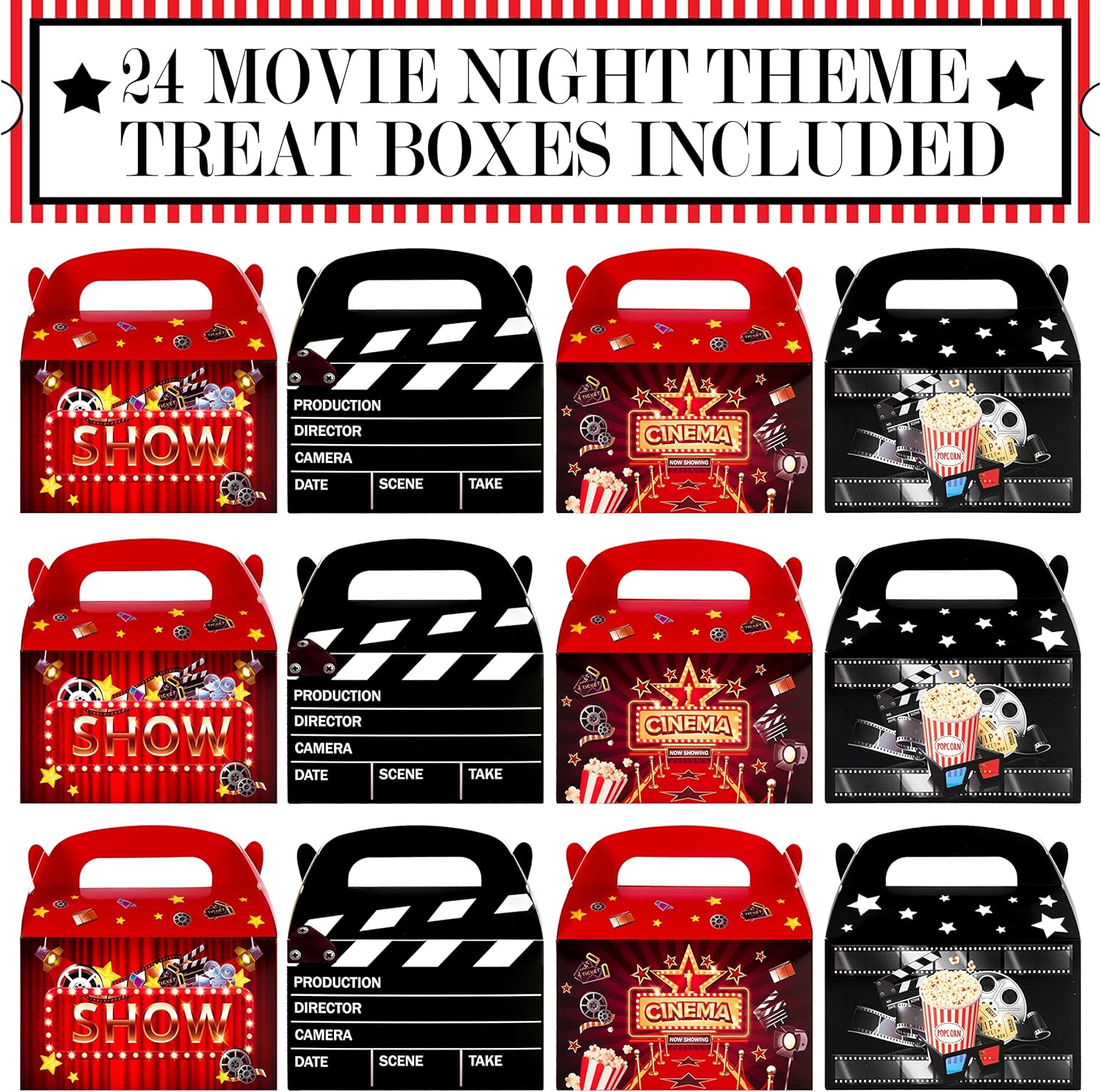 24 Pcs Movie Party Favors - Treat Boxes for Movie Night