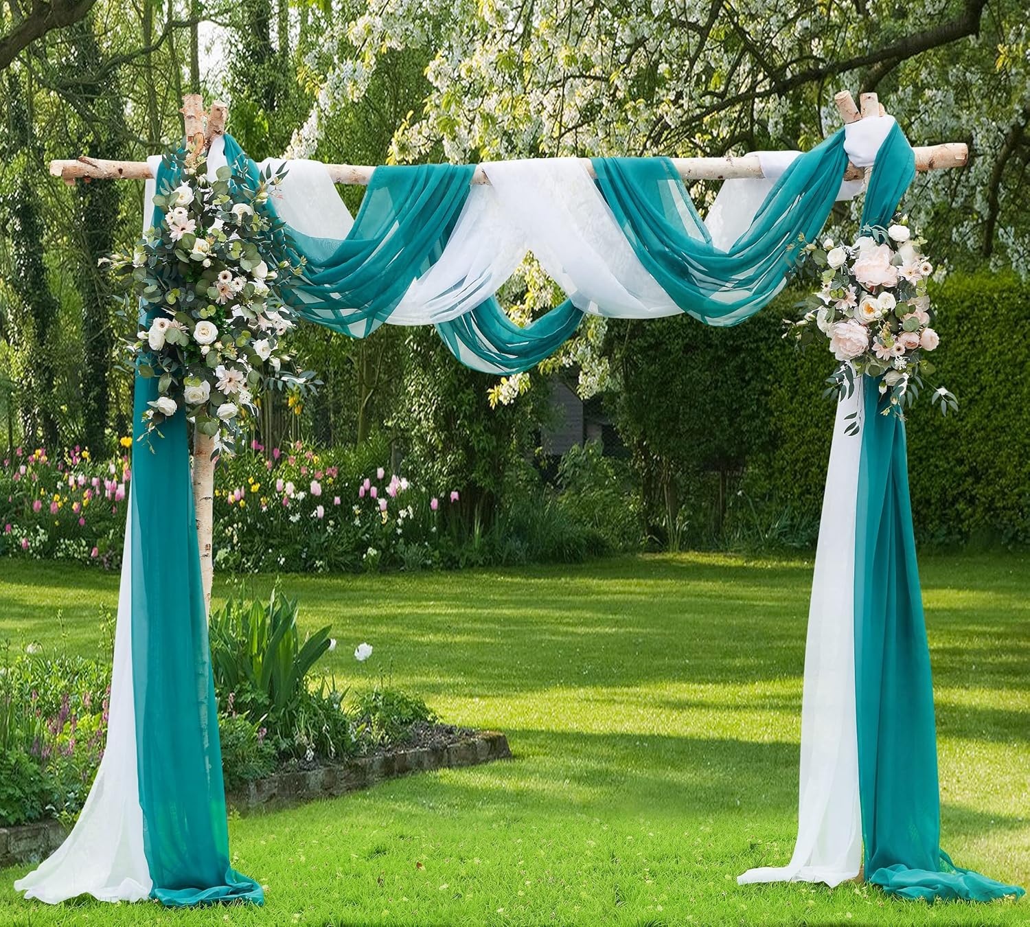 Warm Home Designs Green Teal Sheer Window Scarf 54x216 Inches