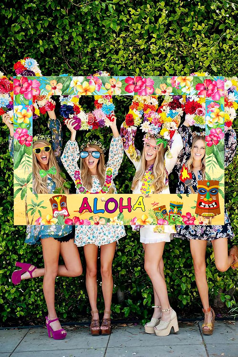 Hawaiian Luau Photo Booth Props Set 24 Pieces
