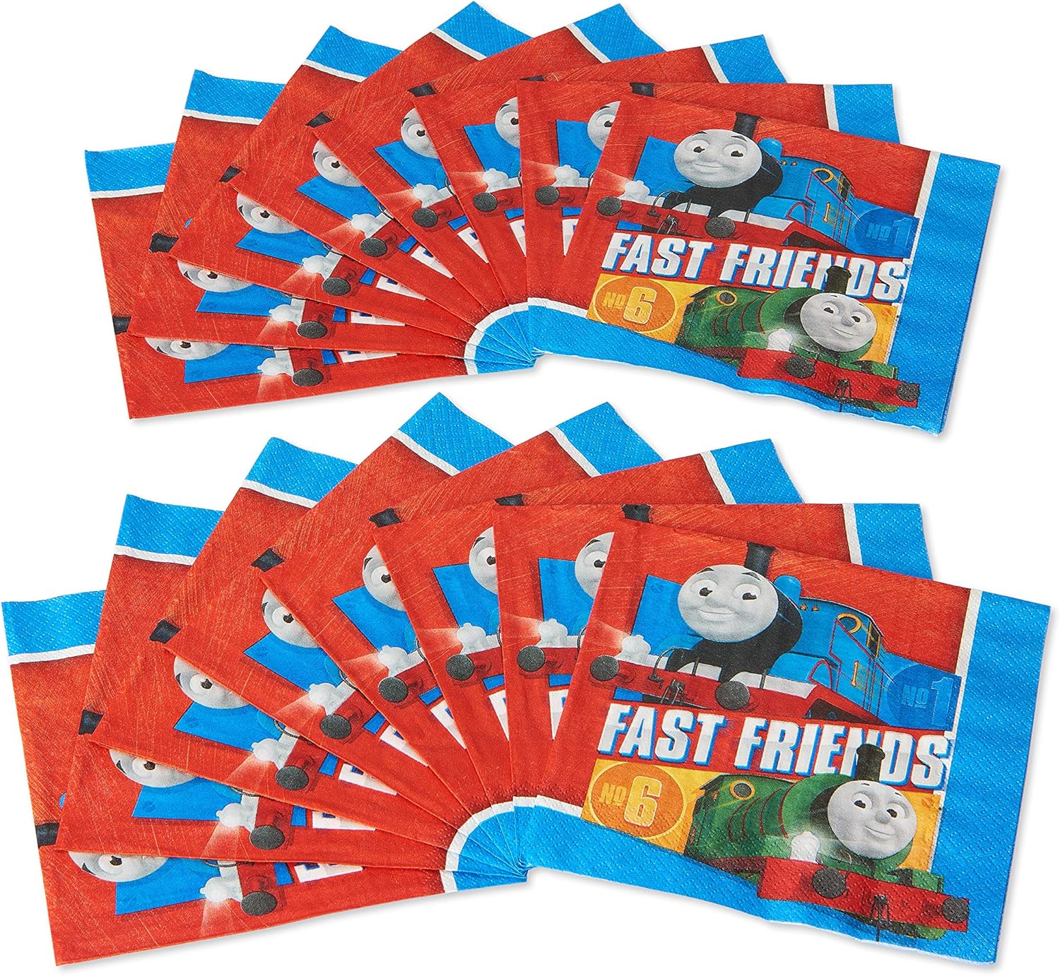 Multicolor Thomas All Aboard Napkins - 65x65 16 Pack