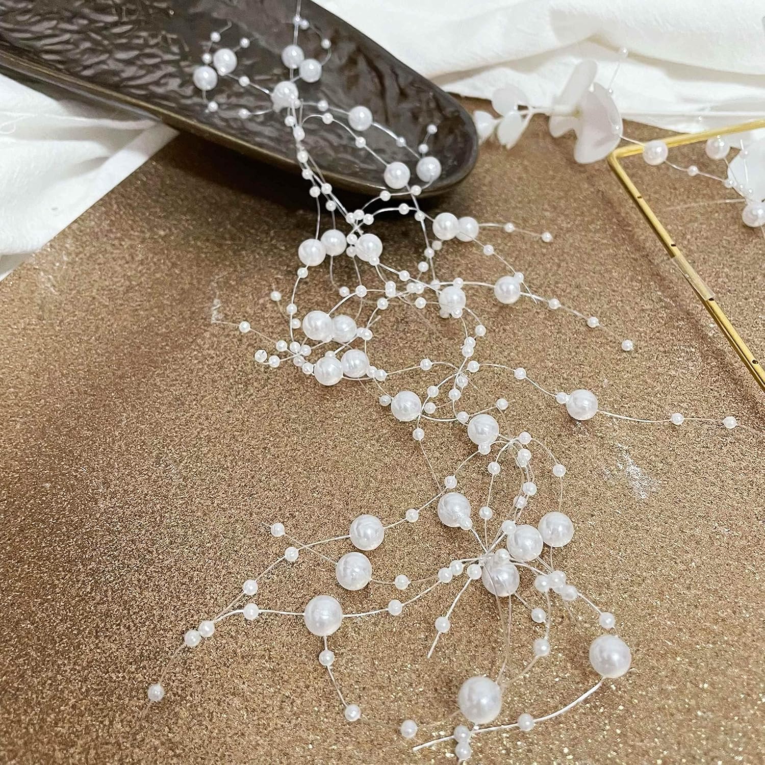 24Pcs White Pearl String for Floating Candles